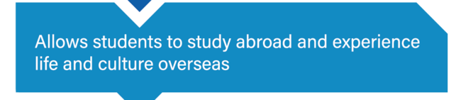Allows students to study abroad and experience life and culture overseas