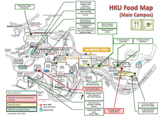 Map of Campus Facilities including restaurants, banks and supermarkets