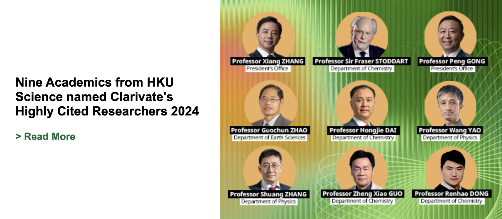 Nine Academics from HKU Science named Clarivate's Highly Cited Researchers 2024