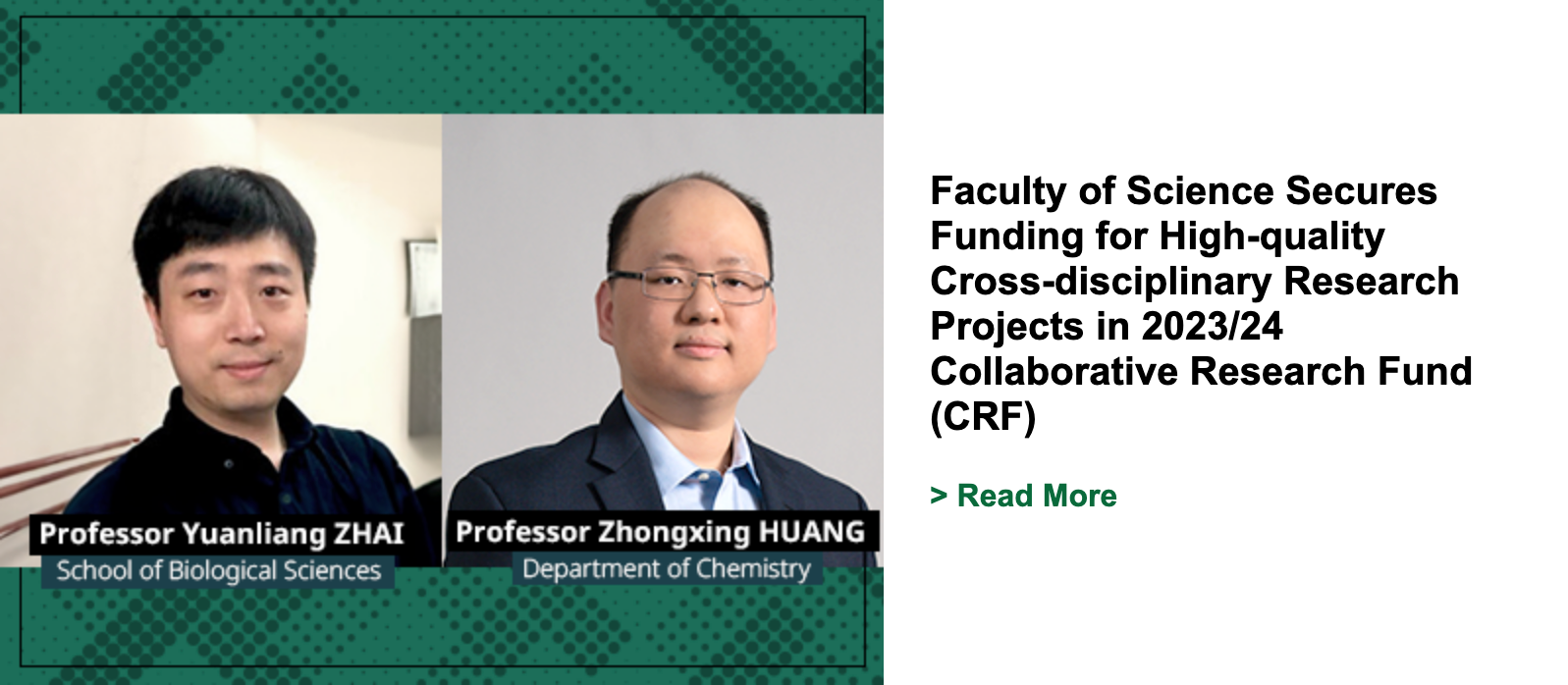 Faculty of Science Secures Funding for High-quality Cross-disciplinary Research Projects in 2023/24 Collaborative Research Fund (CRF)