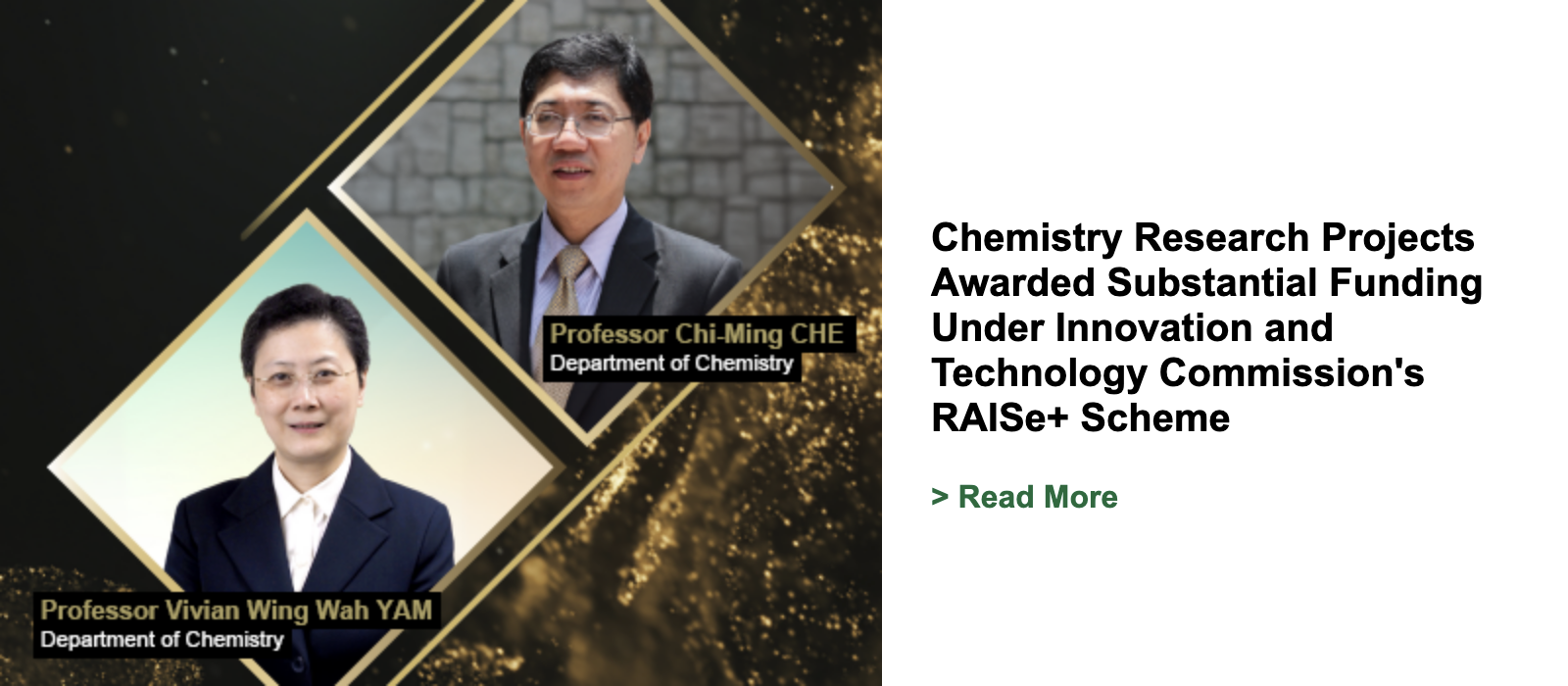 Chemistry Research Projects Awarded Substantial Funding Under Innovation and Technology Commission's RAISe+ Scheme