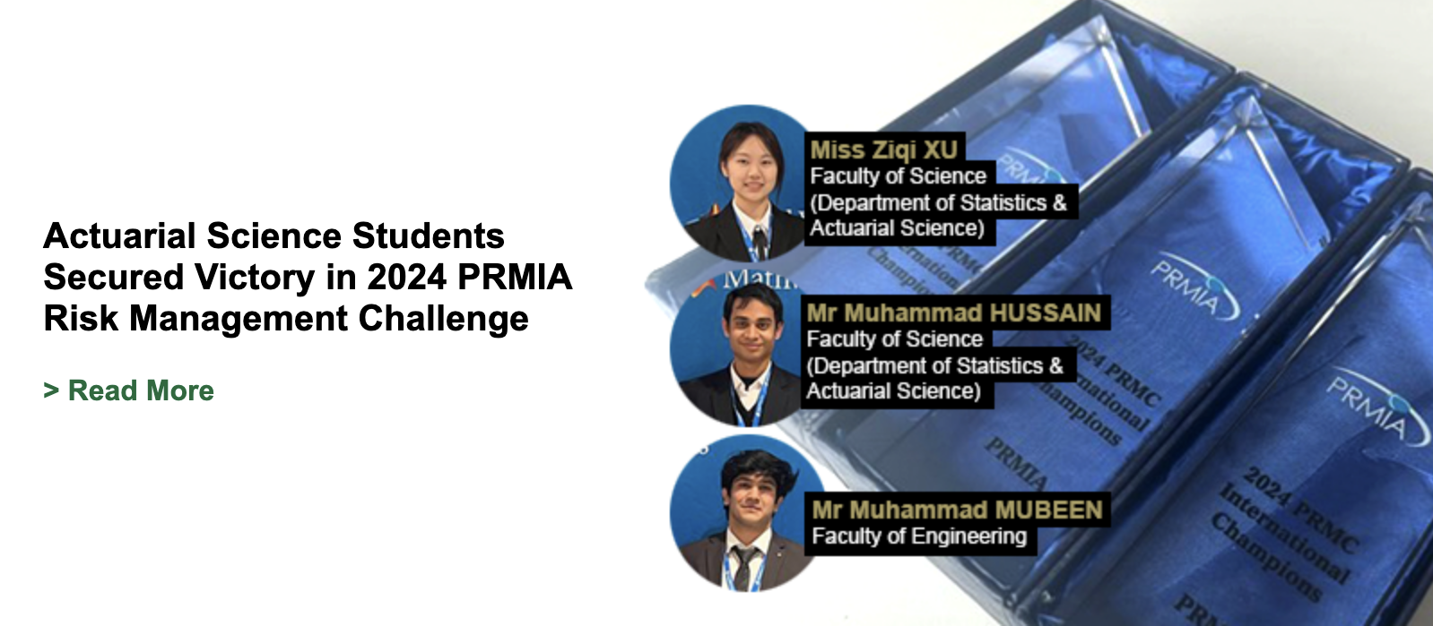 Actuarial Science Students Secured Victory in 2024 PRMIA Risk Management Challenge