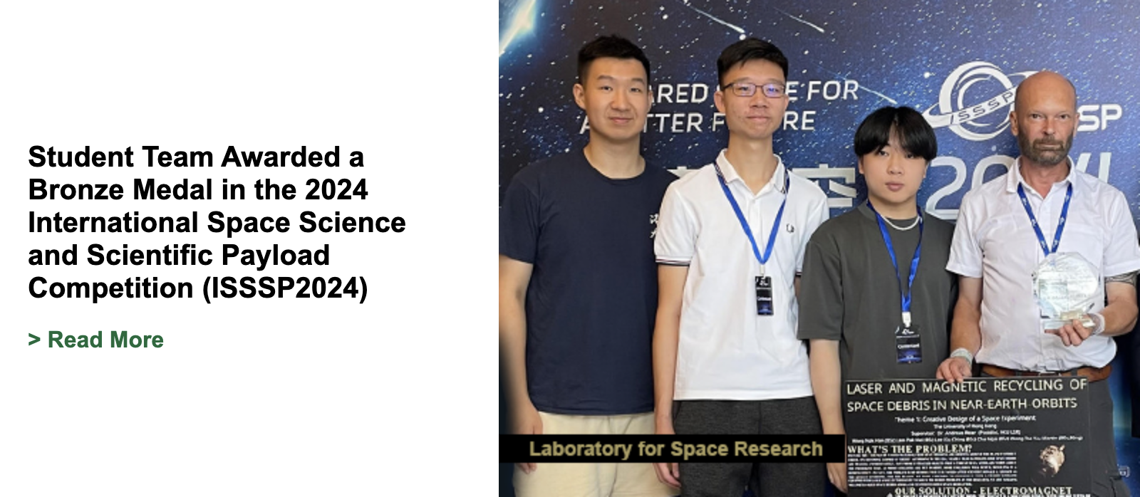 Student Team Awarded a Bronze Medal in the 2024 International Space Science and Scientific Payload Competition (ISSSP2024)