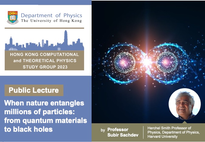 When nature entangles millions of particles: from quantum materials to black holes