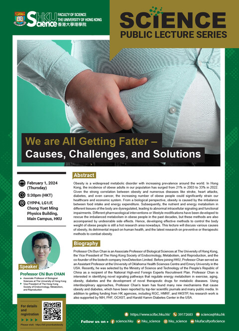 Science Public Lecture: We are All Getting Fatter – Causes, Challenges and Solutions
