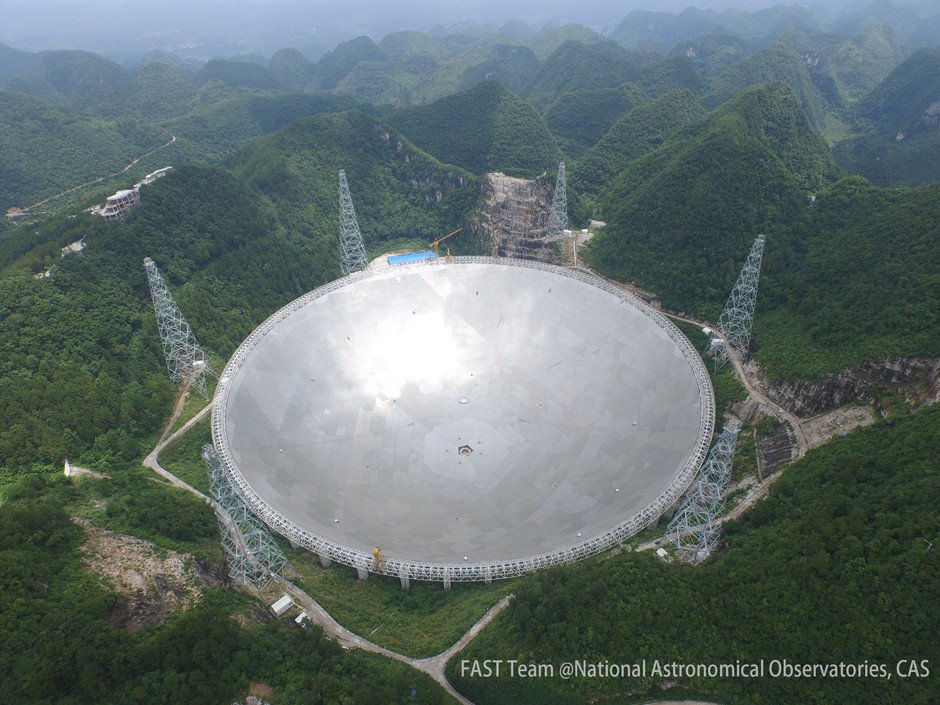 Five-hundred-meter Aperture Spherical radio Telescope, also known as FAST (Photo courtesy: National Astronomical Observatories, Chinese Academy of Sciences)