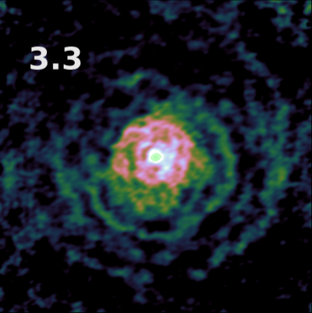 The observations were taken with the ALMA telescope in the Atacama desert, Chile. The images were made at the ALMA Regional Centre of the Jodrell Bank Centre for Astrophysics, The University of Manchester.