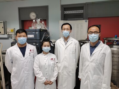 From the left: Professor Sheng CHEN(City U), Ms Xuemei YANG(CityU), Dr. Han LIU(HKU) and Professor Xuechen LI(HKU).