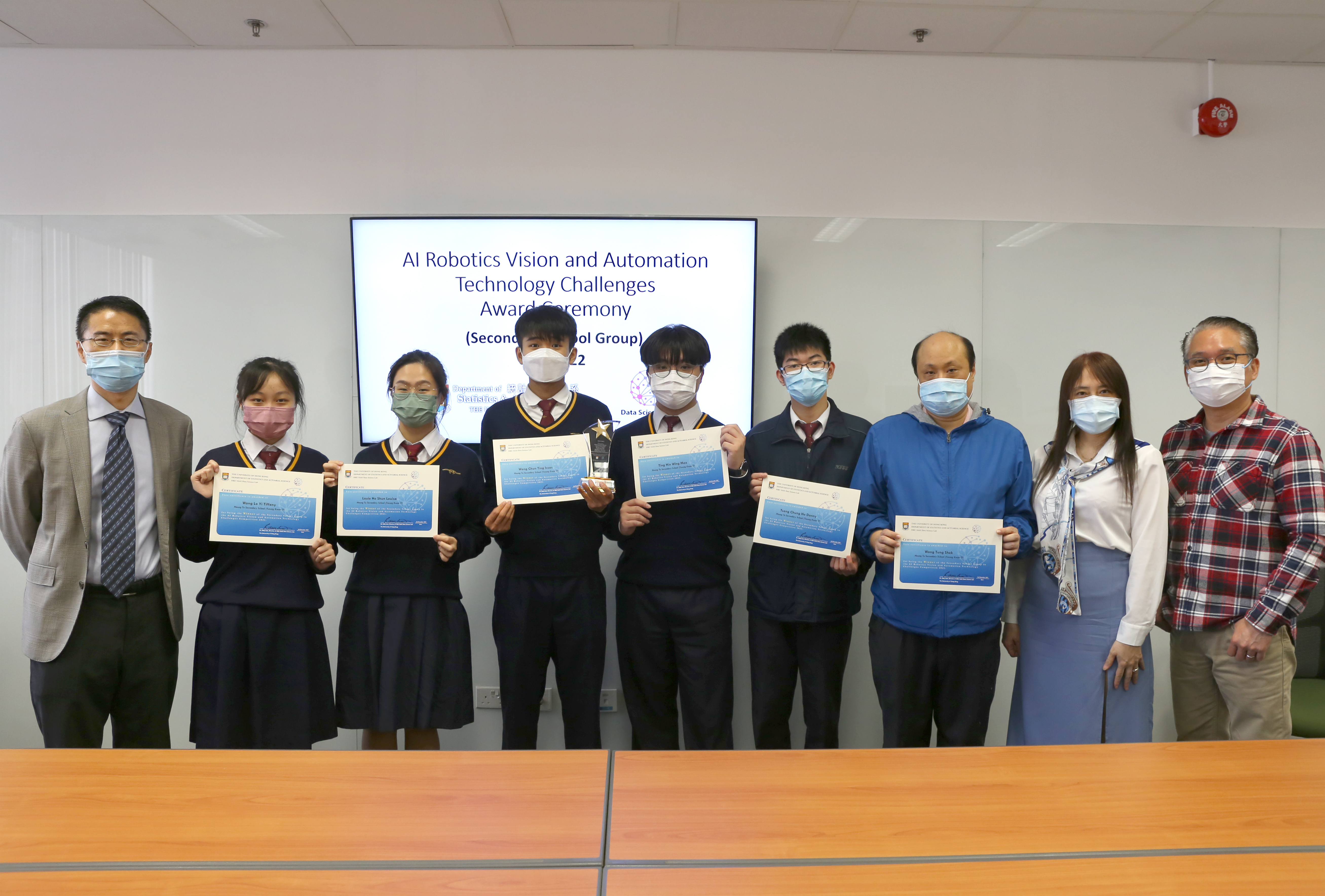 Group photo of the winning team from secondary school cateogry