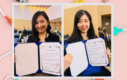 Dr Janet CHAN(on the left) of the School of Biological Sciences and Ms Stacey LI, a graduate of MSc Environmental Management.