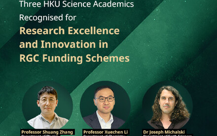  Three HKU Science Academics Recognised for Research Excellence and Innovation in RGC Funding Schemes