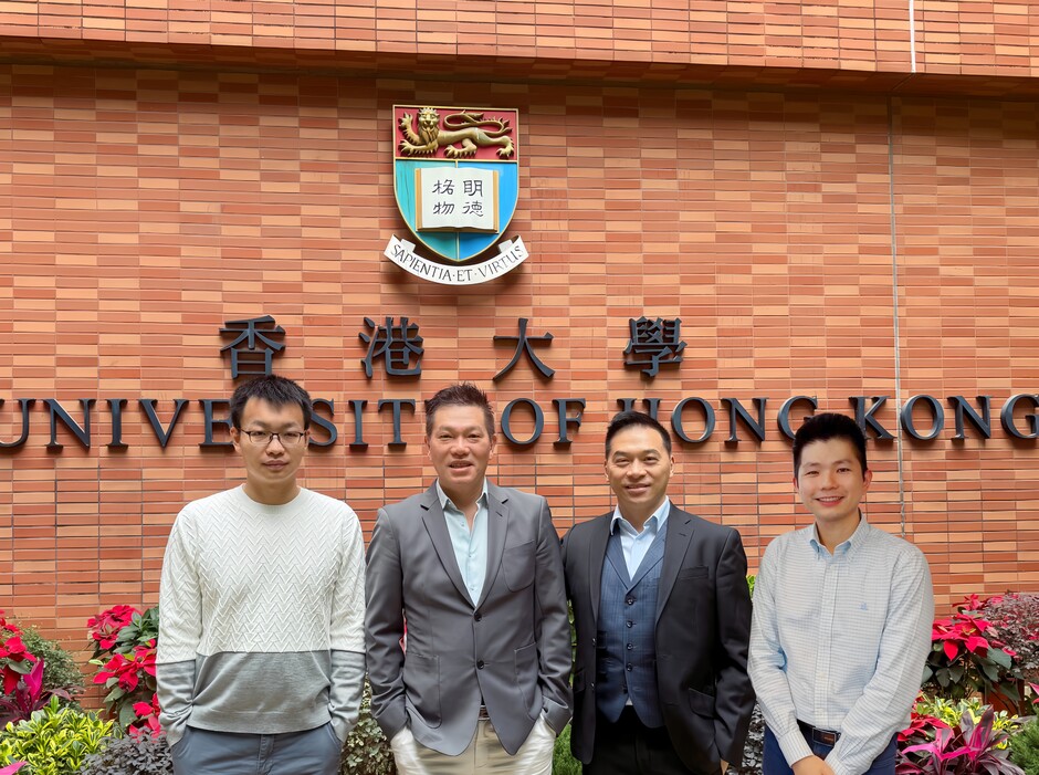 From the left: Dr Fengwei ZHANG, Professor Billy CHOW, Professor Kelvin YEUNG, and Professor Will Wei QIAO (Composite image created by the team.)