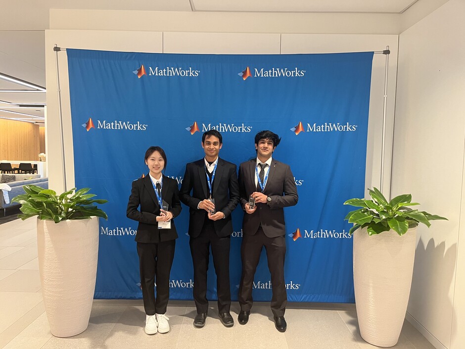 From the left: Ziqi Xu and Muhammad Hussain of the Department of Statistics and Actuarial Science, Faculty of Science; Muhammad Mubeen of the Faculty of Engineering.