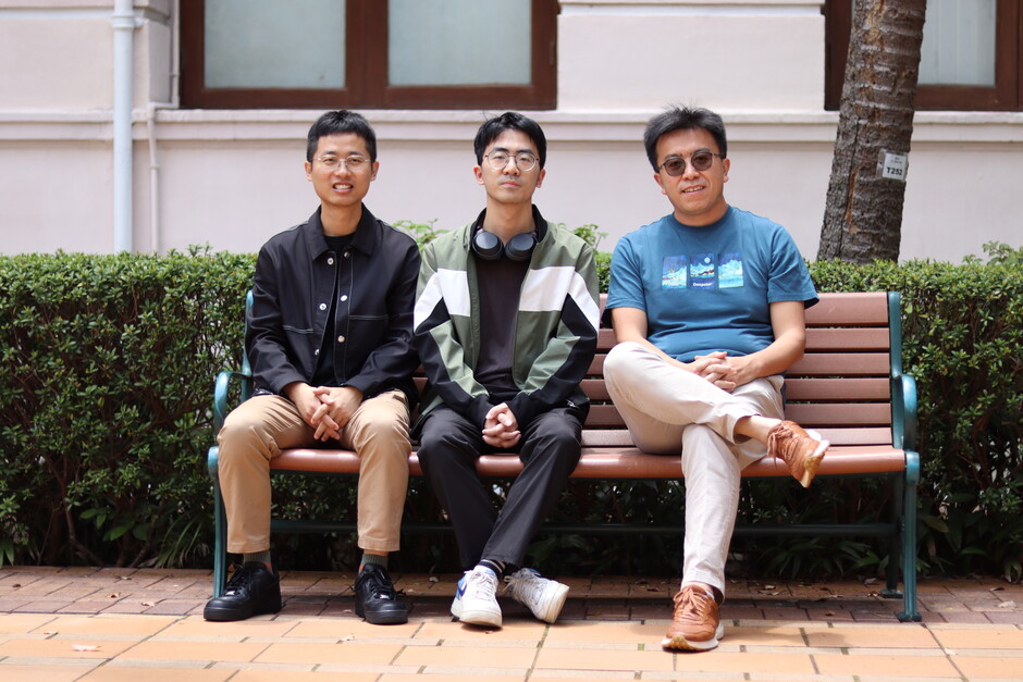 Group photo of the research team: From the left: Dr Jiarui Zhao, Mr Menghan Song and Professor Zi Yang Meng.