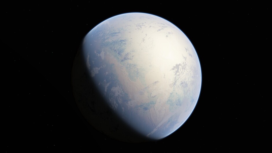 Artist's rendition of a fully-frozen Snowball Earth with no remaining liquid surface water. Image credit: Oleg Kuznetsov - 3depix - http://3depix.com .