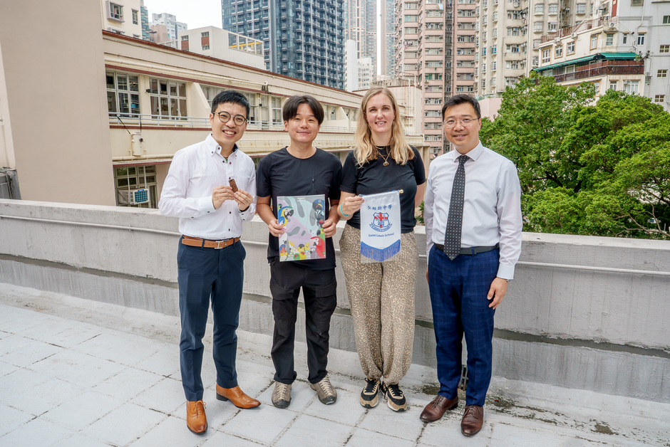 Dr. Astrid Andersson (2nd from right) and members of the participating local schools. 