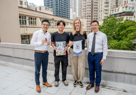 From left to right: St. Louis School Teacher Winster Wong, Arborist and Designer Harry Wong, HKU Postdoctoral Researcher Dr. Astrid Andersson, and St. Louis School Principal Dr. Yick