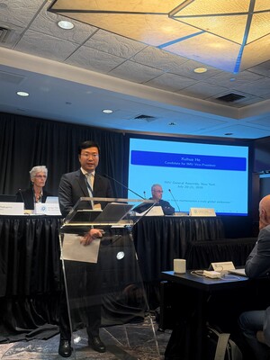 Professor Xuhua HE has been elected Vice President of the International Mathematical Union (IMU). The appointment was formally announced at the IMU General Assembly in New York, USA.
