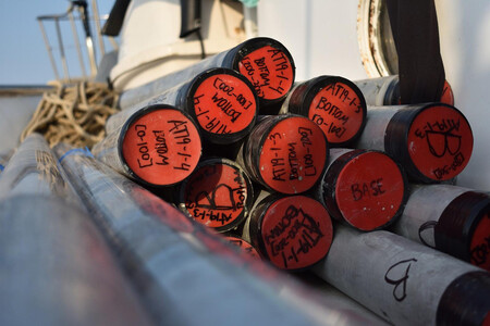 Coral reef matrix cores from a research expedition in the Gulf of Panama, Tropical Eastern Pacific.