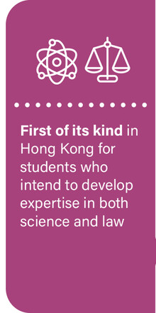 First of its kind in Hong Kong for students who intend to develop expertise in both law and science