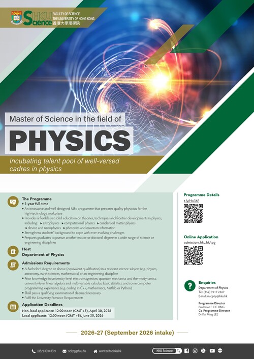 Master of Science in the field of Physics poster