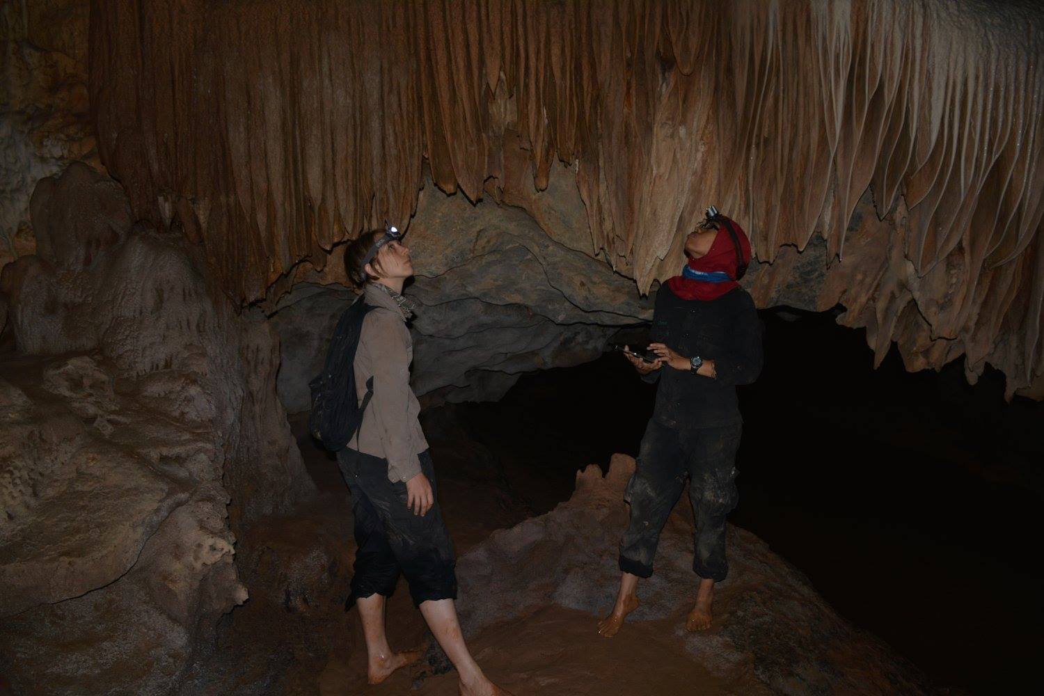 Surveying bat caves using bioacoustic detectors in Myanmar as part of my student (Ada Chornelia's) project on cryptic Rhinolophid bats in Southeast Asia
