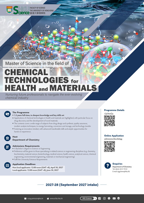 Master of Science in the field of Chemical Technologies for Health and Materials poster