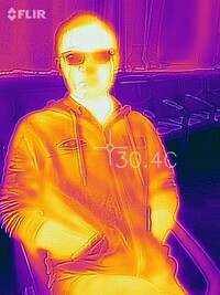 Thermal infrared photo of Yuqi in 2017, when he was a senior undergraduate student, taken at a seminar of Mars thermal infrared remote sensing.