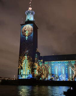 Nobel Week Lights at Stockholm City Hall