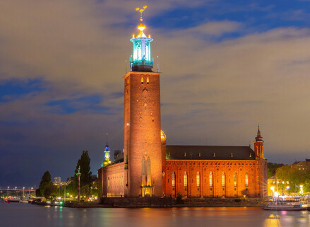 Nobel Week Lights at Stockholm City Hall