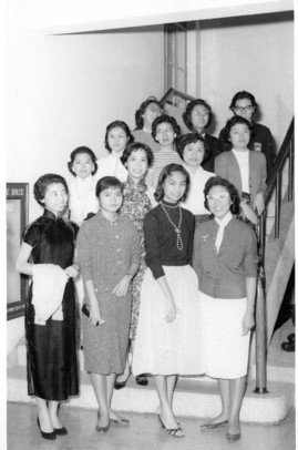 Lady Ho Tung Hall Science students in 1958