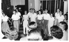 Social gathering for a folk dance program