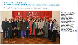 Class of 1967 with Dr the Honourable Rita Fan