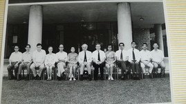 Chemistry staff with Lord Lewis (Cambridge University, External examiner) (1976)