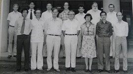 Chemistry staff with Prof. David Philips (Imperial College London, External Examiner) (1979)